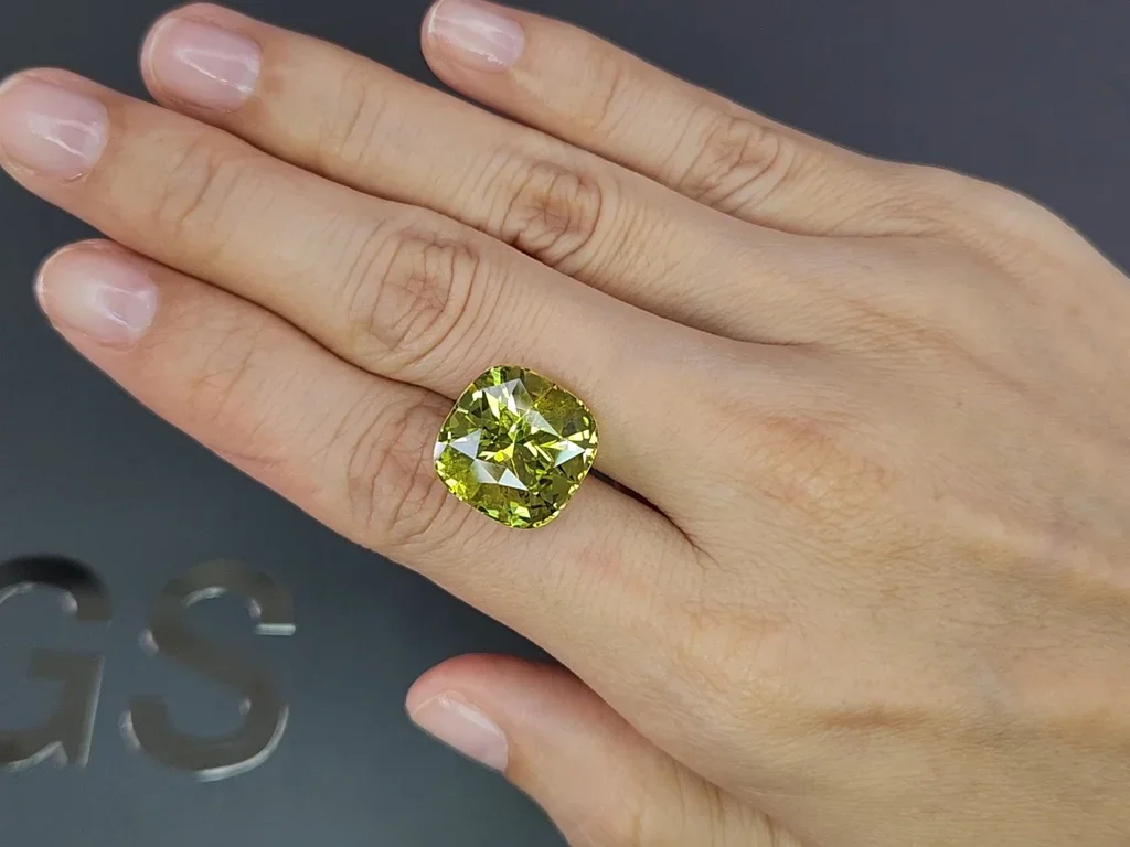 Crisoberilo amarillo talla cojín 15,82 quilates Image №2