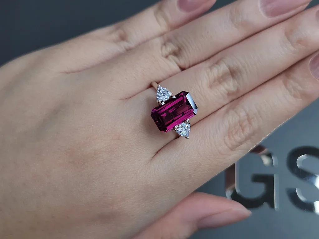 Granate rodolita de corte octogonal de Tanzania, 4,97 ct Image №5