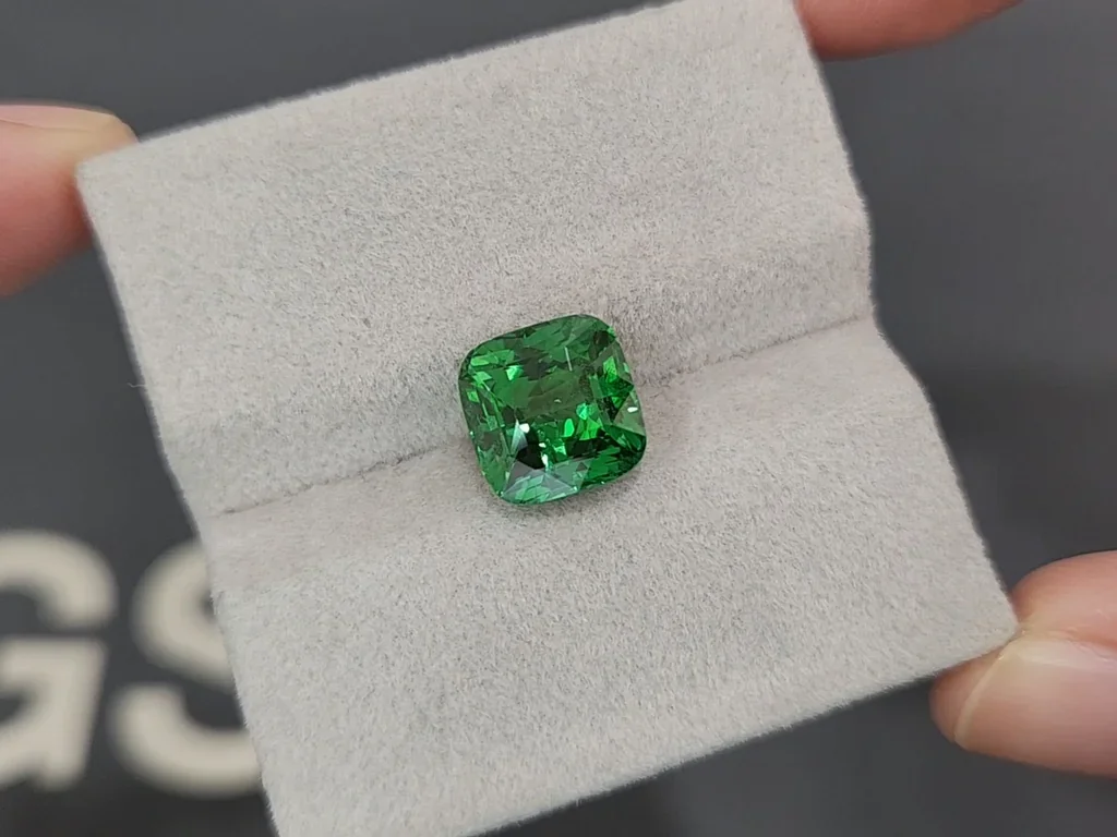 Tsavorit-granat Leuchtend grüner im kissenschliff 5,02 carats, Tansania Image №4