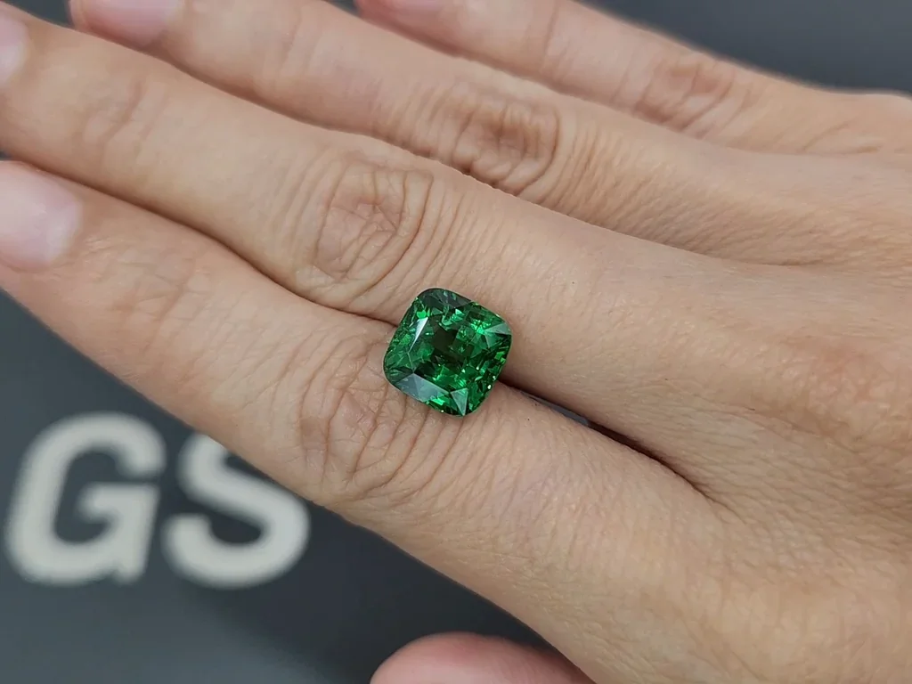 Tsavorit-granat Leuchtend grüner im kissenschliff 5,02 carats, Tansania Image №2