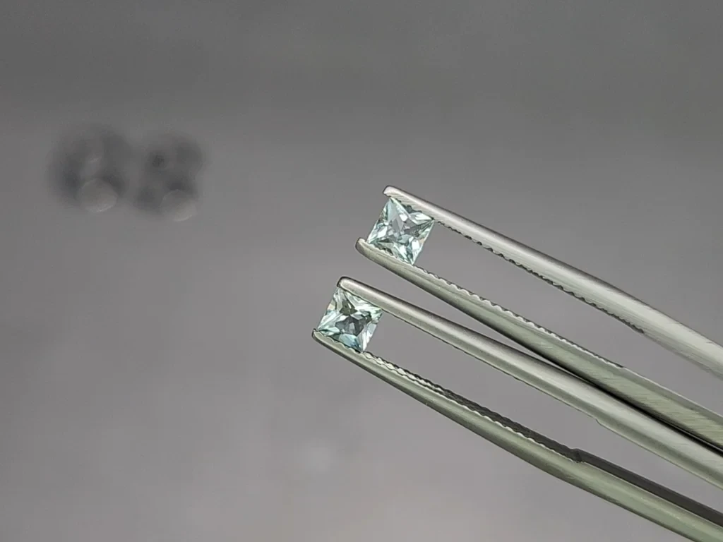 Set of aquamarines princess cut 0.70 carats, Madagascar Image №4
