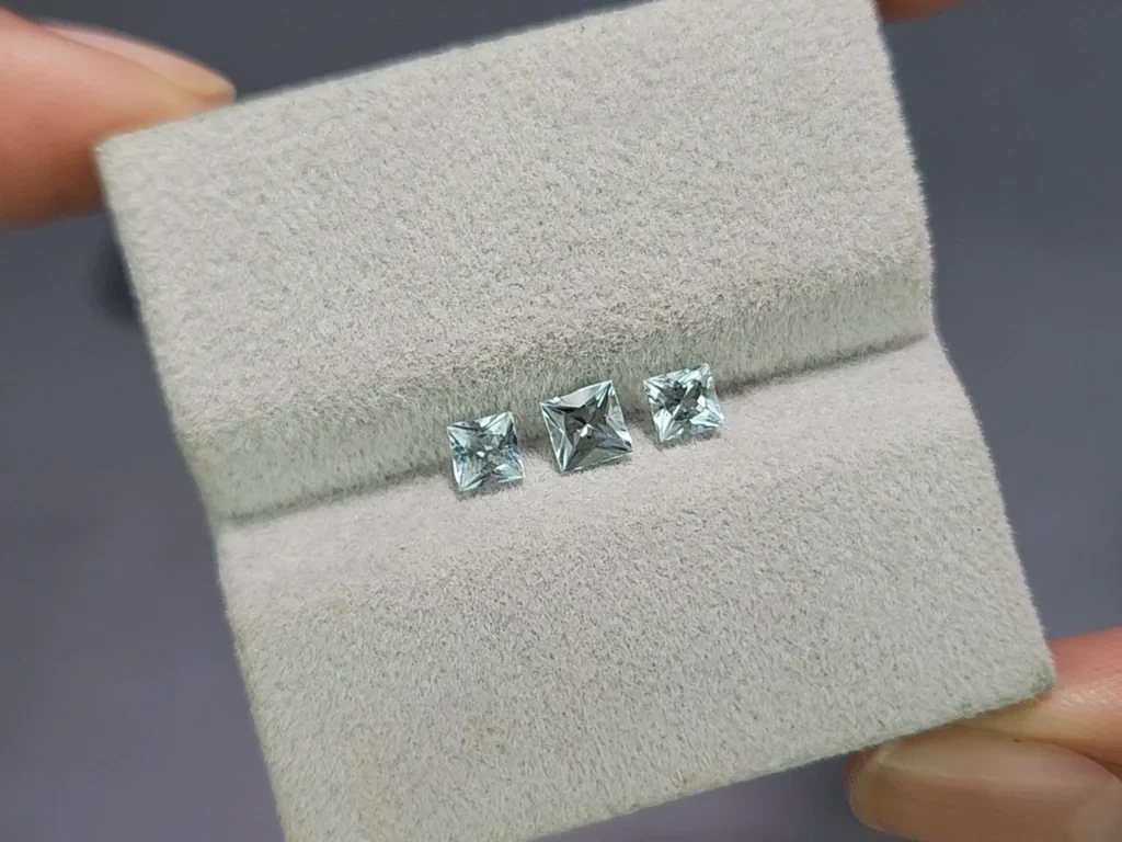 Set of aquamarines princess cut 0.70 carats, Madagascar Image №5