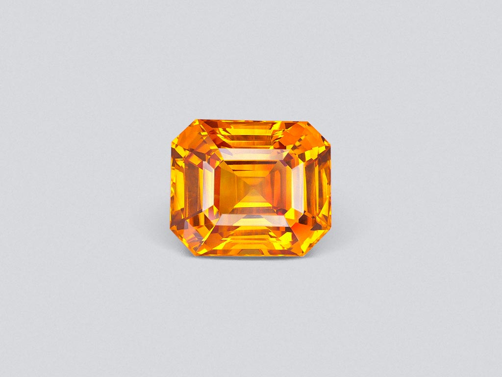 Vivid orange Fanta color octagon cut sapphire 11.46 ct, Sri Lanka Image №1