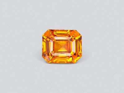Vivid orange Fanta color octagon cut sapphire 11.46 ct, Sri Lanka photo