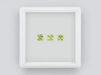 Set of green tsavorite garnets in cushion cut  2.21 ct photo