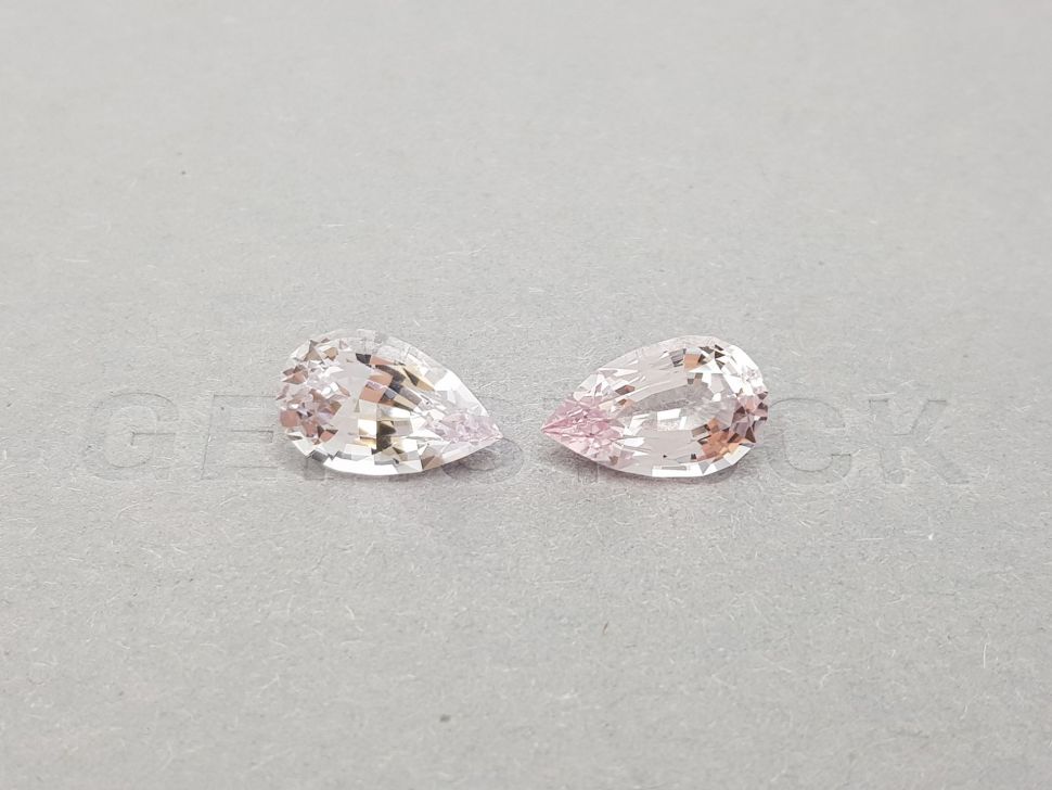 Pair of pear cut pink morganites 6.17 ct from Africa Image №1