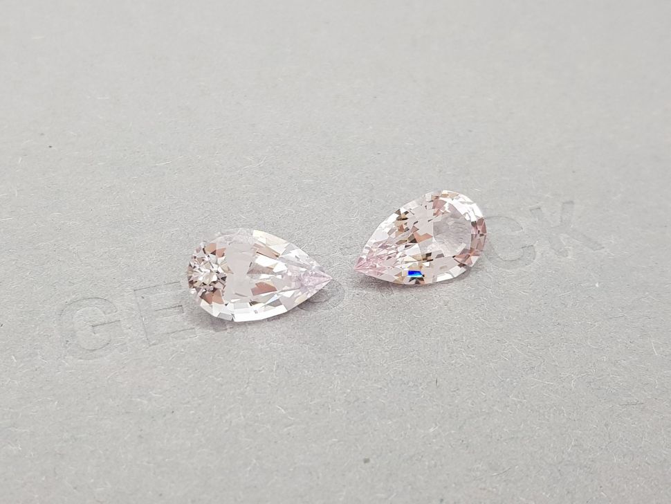 Pair of pear cut pink morganites 6.17 ct from Africa Image №2