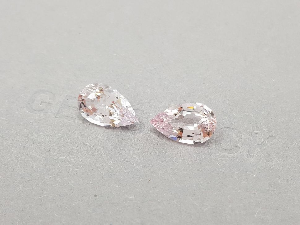 Pair of pear cut pink morganites 6.17 ct from Africa Image №3