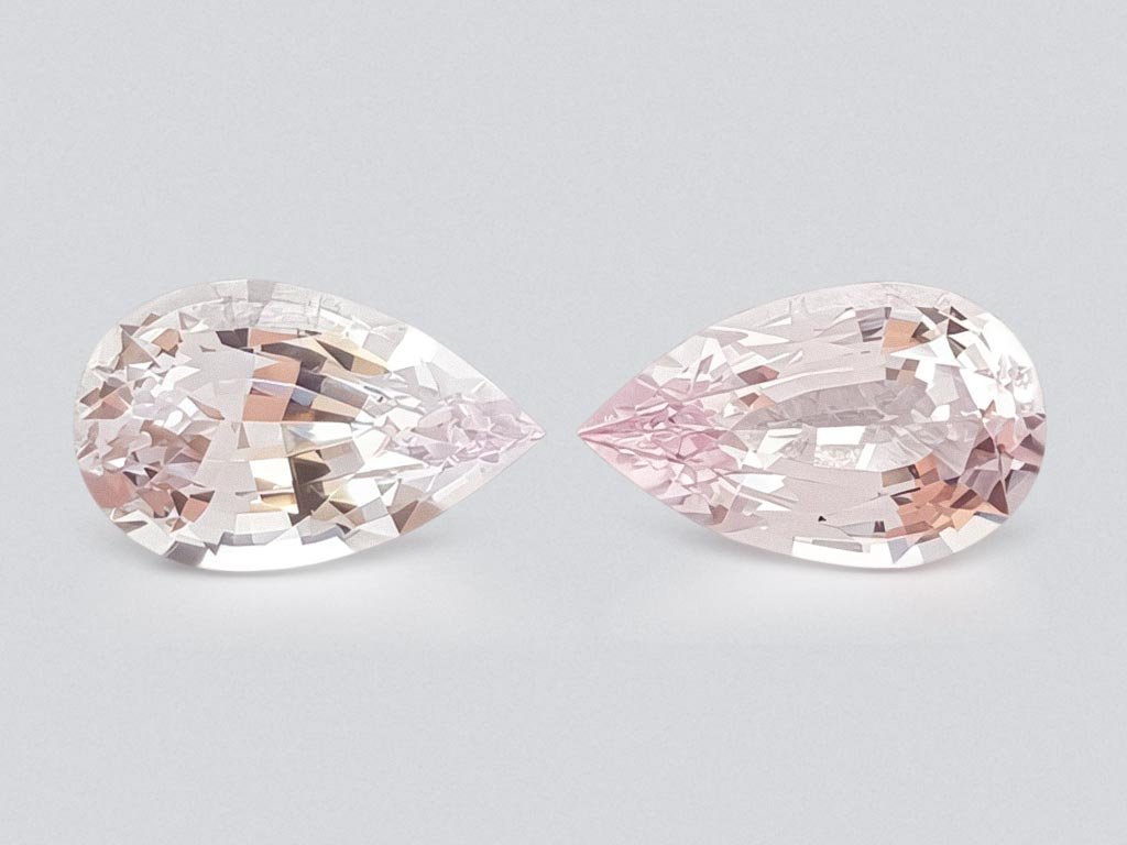 Pair of pear cut pink morganites 6.17 ct from Africa Image №1