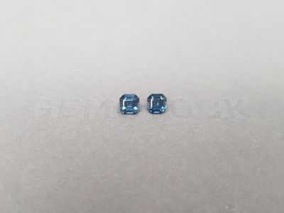 Pair of blue octagon-cut spinels 0.89 ct, Burma photo
