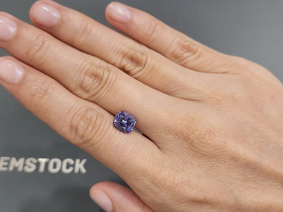 Violet blue spinel in cushion cut  2.50 carats, Sri Lanka Image №2