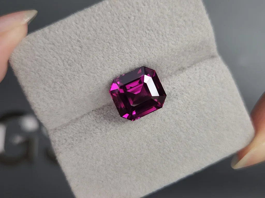 Garnet rhodolite octagon cut 6.39 carats, Tanzania Image №4
