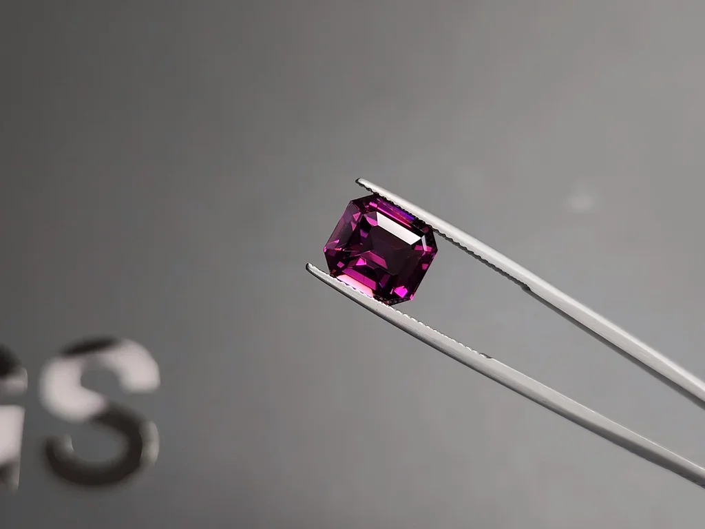 Garnet rhodolite octagon cut 6.39 carats, Tanzania Image №3