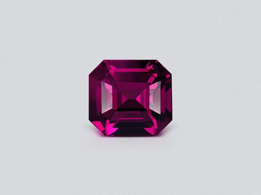 Garnet rhodolite octagon cut 6.39 carats, Tanzania Image №1