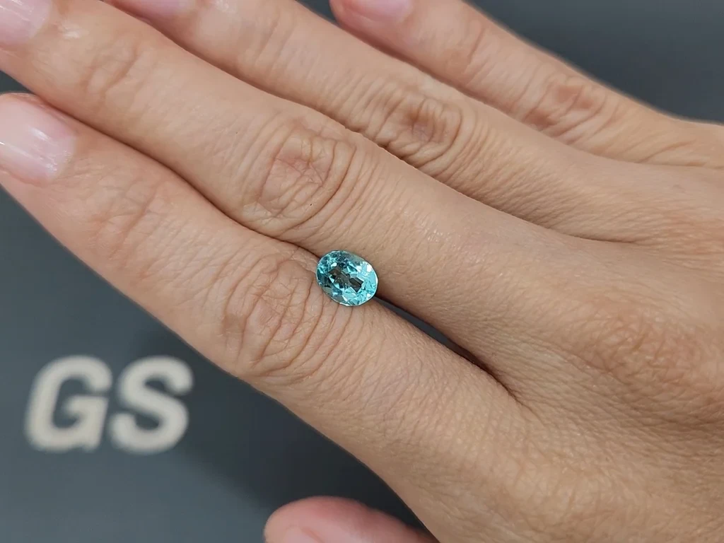 Neon blue Paraiba tourmaline oval cut 1.14 carats, Afghanistan Image №2