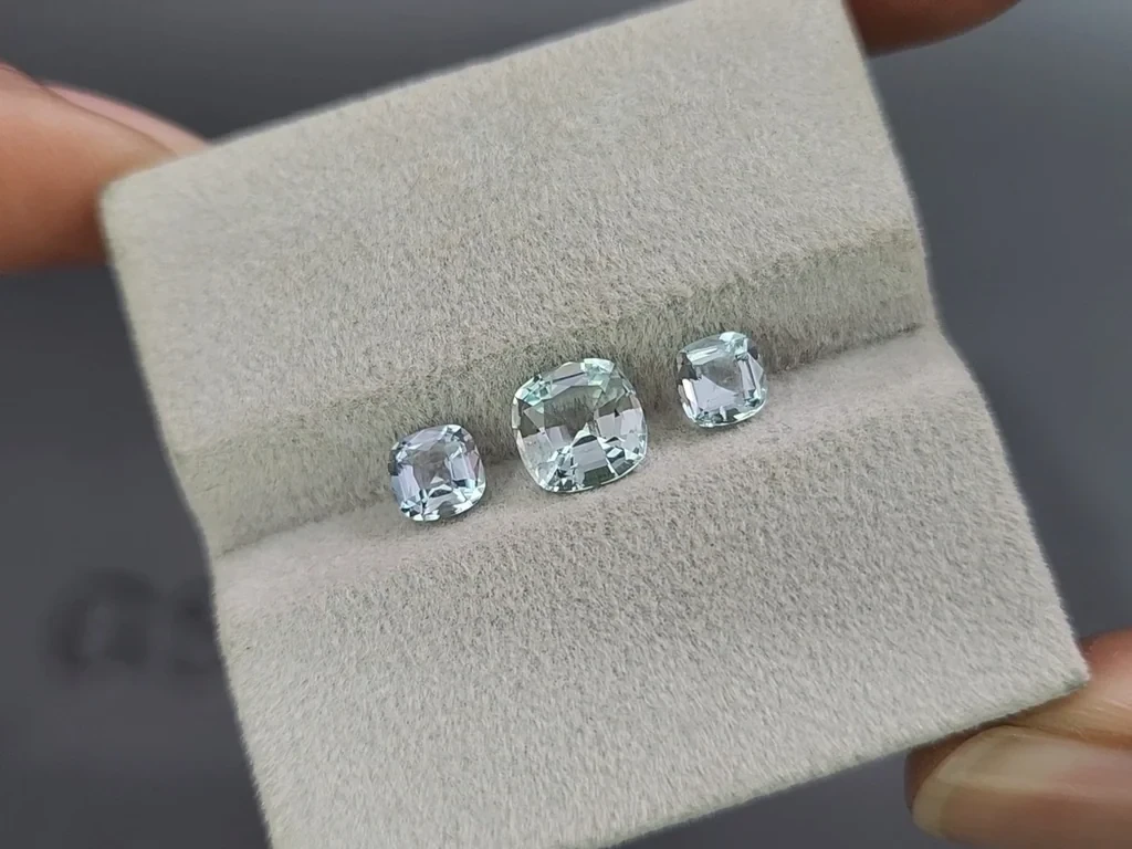 Ensemble aigues-marines taille coussin de 1,77 carat, Madagascar Image №5