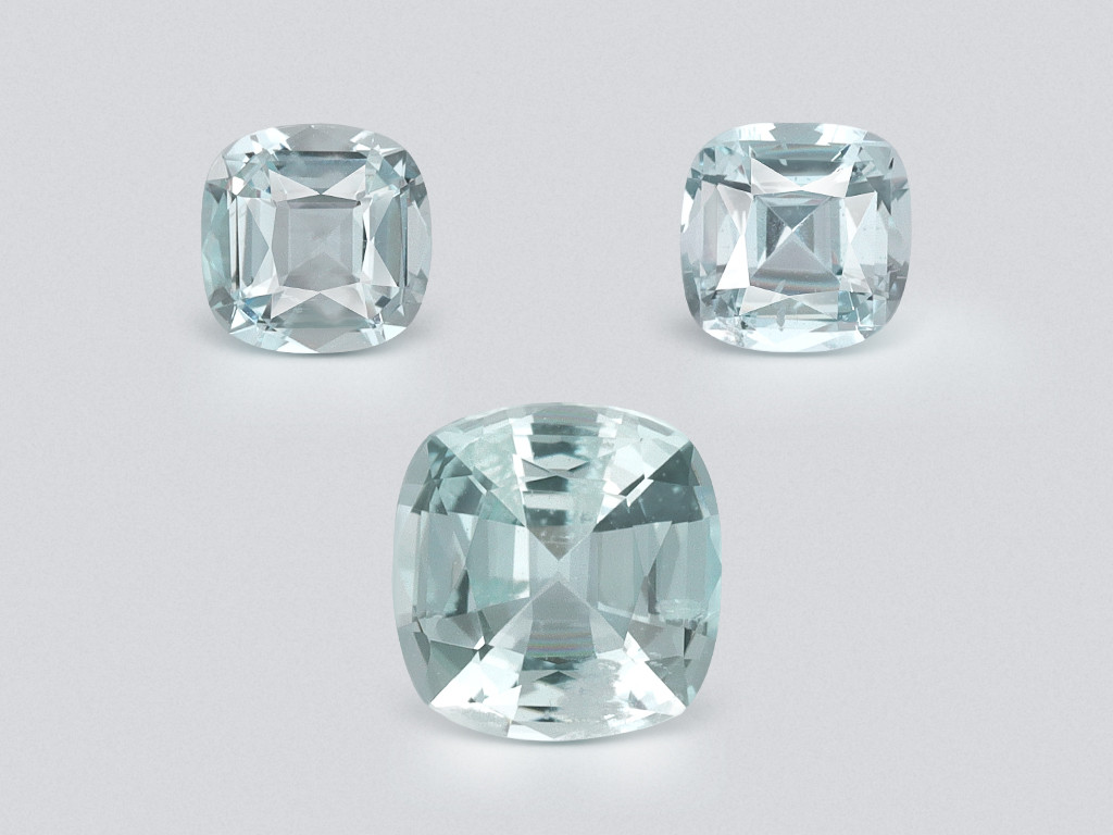 Ensemble aigues-marines taille coussin de 1,77 carat, Madagascar Image №1
