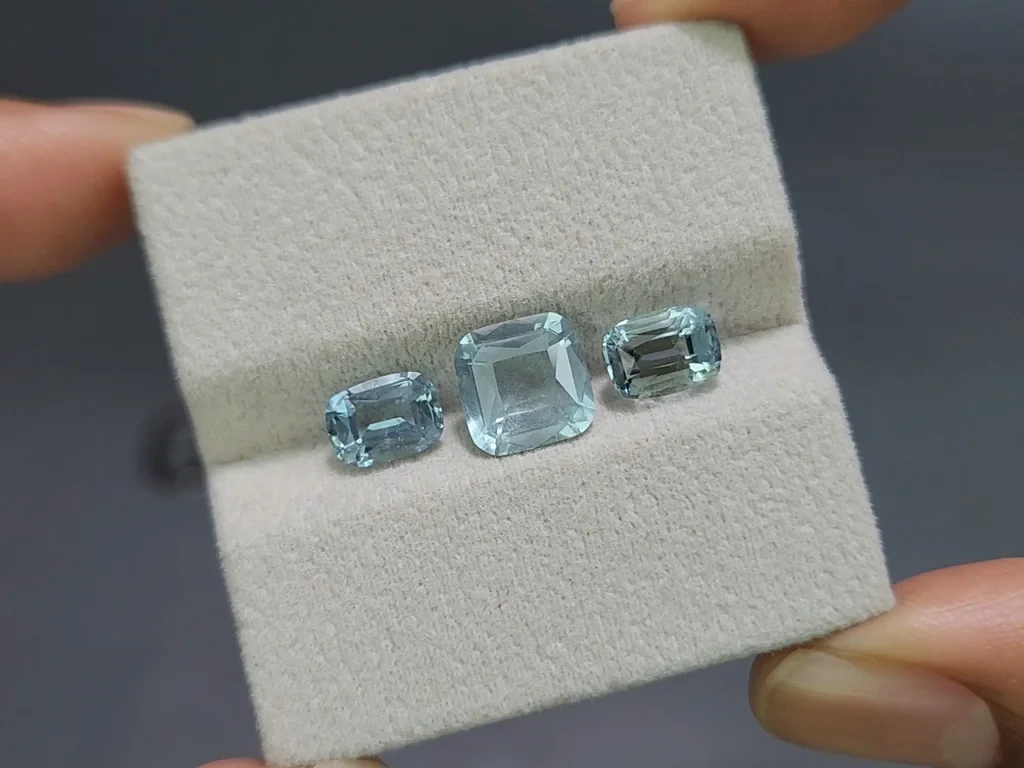 Set of aquamarines cushion cut 4.39 carats, Madagascar Image №4