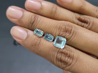 Ensemble aigues-marines taille coussin de 4,39 carats, Madagascar photo