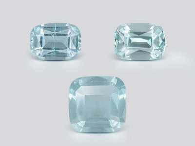 Set aus kissenförmigen aquamarinen 4,39 karat, Madagaskar photo