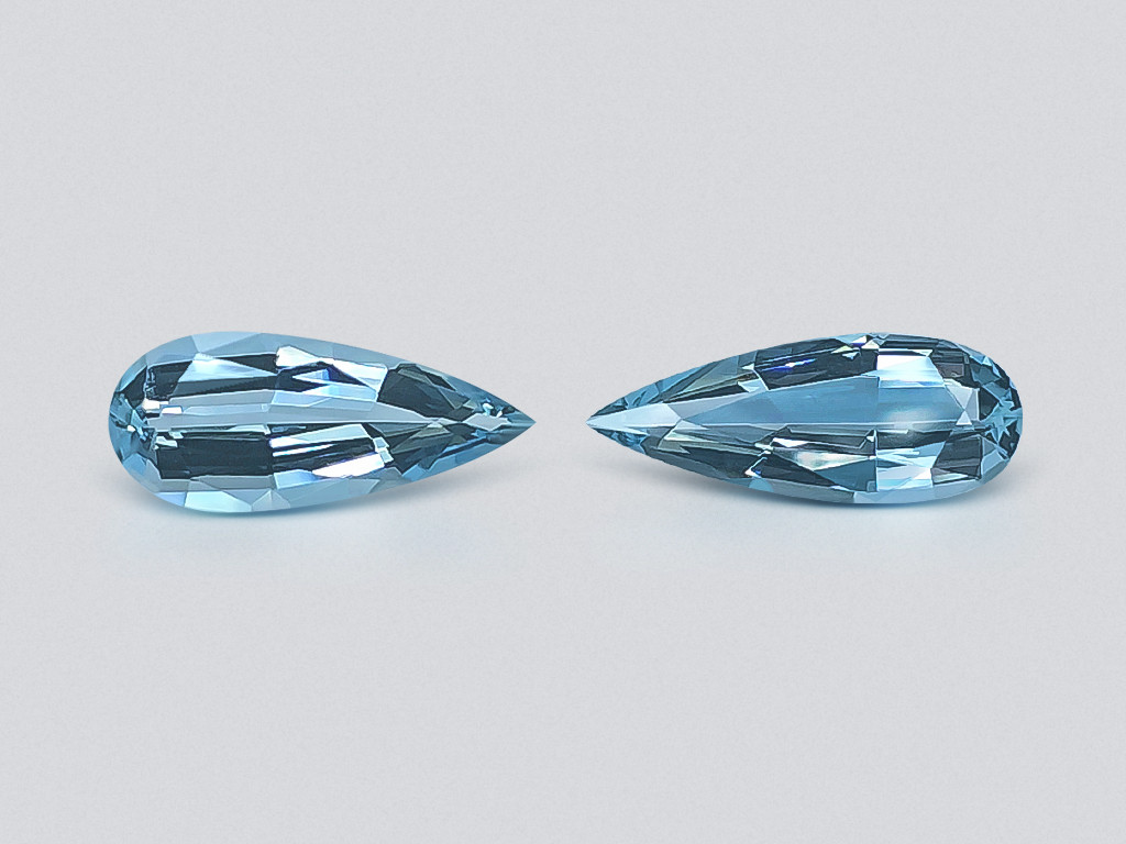 Une paire d'aigues-marines taille poire de 15,80 carats, Madagascar Image №1