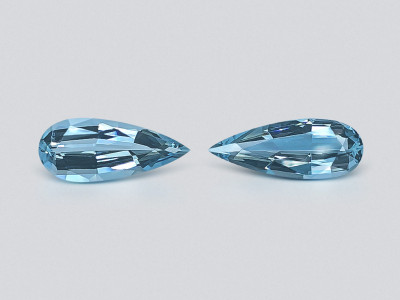 Une paire d'aigues-marines taille poire de 15,80 carats, Madagascar photo