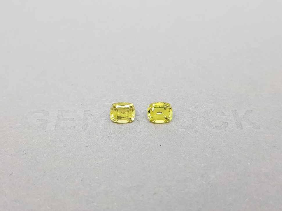 Pair of unheated lemon yellow sapphires 1.29 ct, Madagascar Image №1
