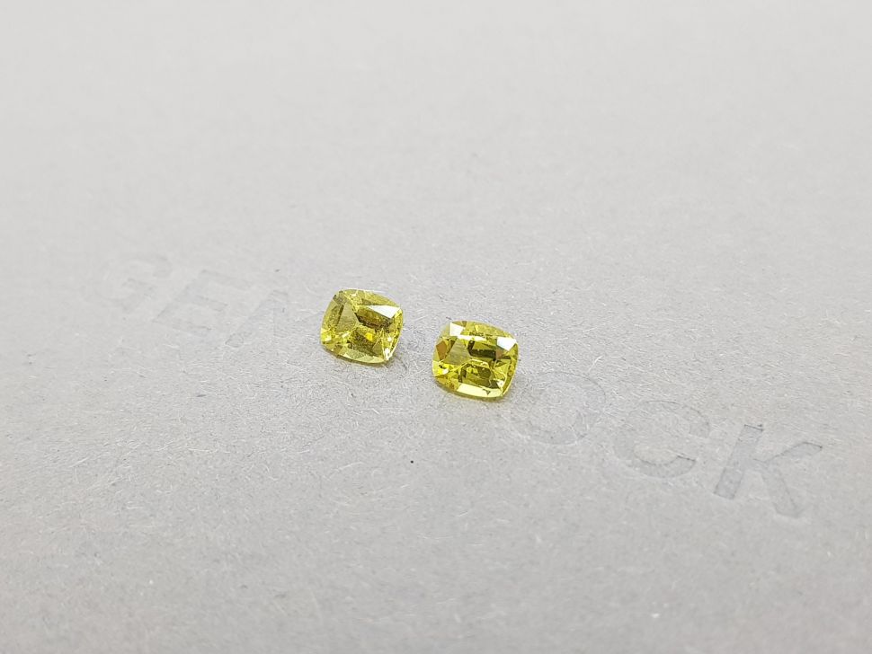 Pair of unheated lemon yellow sapphires 1.29 ct, Madagascar Image №3