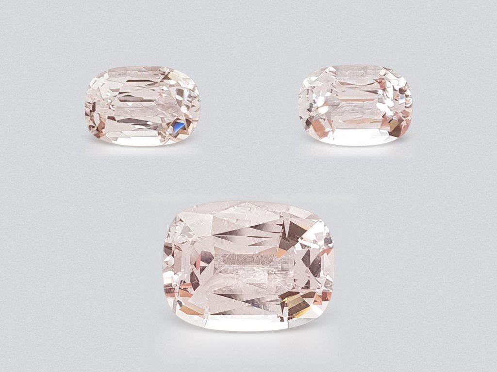 Set of cushion cut morganites 7.15 ct, Africa Image №1