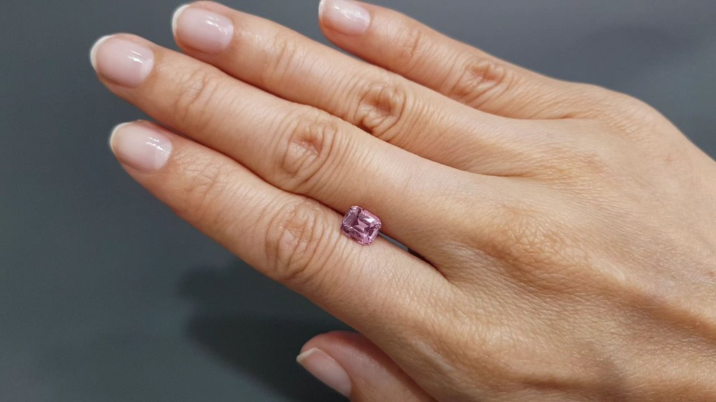 Pink spinel 1.56 carats in cushion cut, Tajikistan Image №2