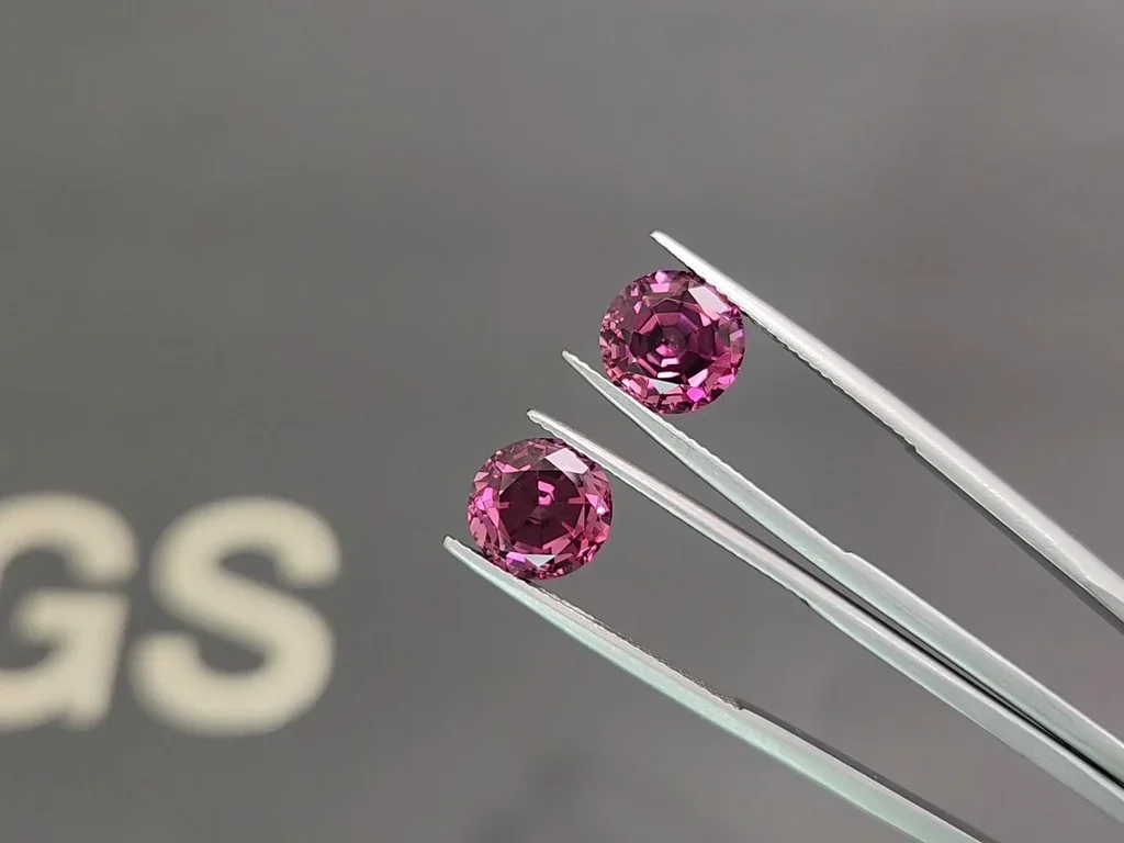 Paar lila rubellite im rundschliff 7,18 carats, Tanzania Image №3