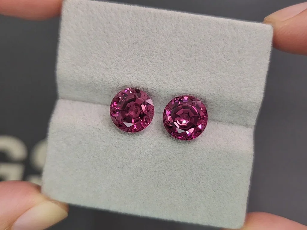 Paar lila rubellite im rundschliff 7,18 carats, Tanzania Image №4