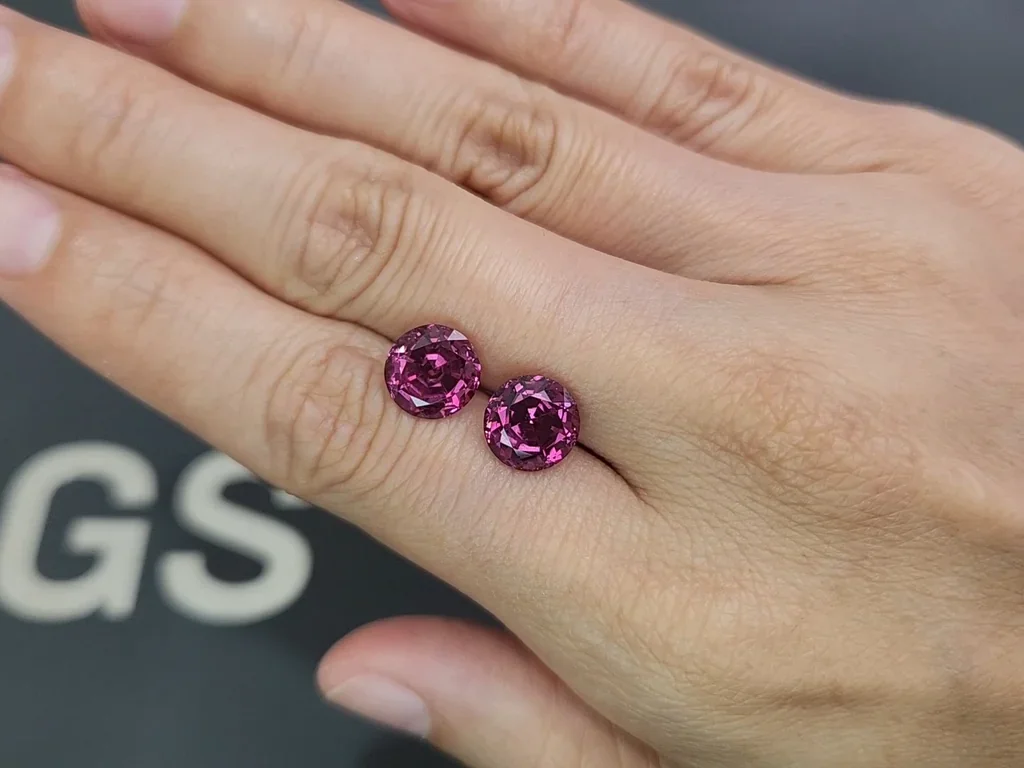 Paar lila rubellite im rundschliff 7,18 carats, Tanzania Image №2