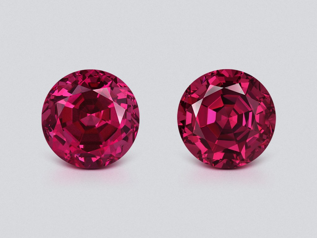 Paar lila rubellite im rundschliff 7,18 carats, Tanzania Image №1