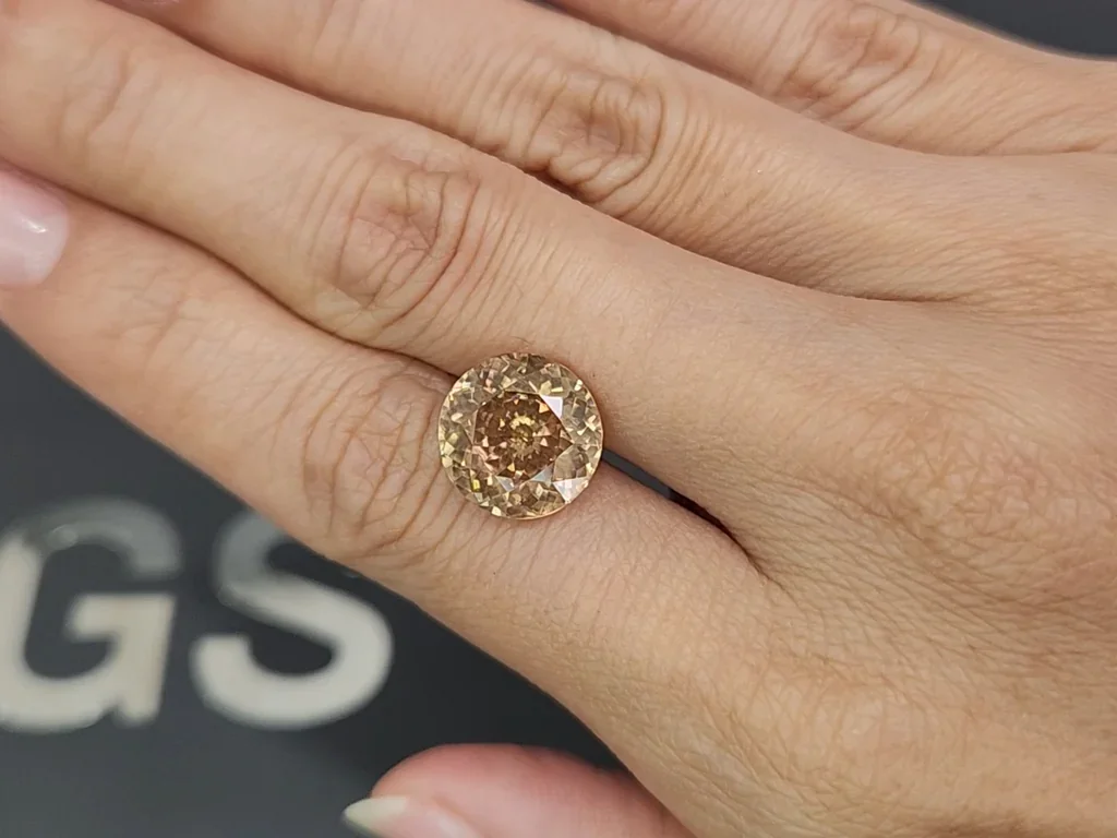 Zircon brun taille ronde 10,24 carats, Tanzanie Image №2