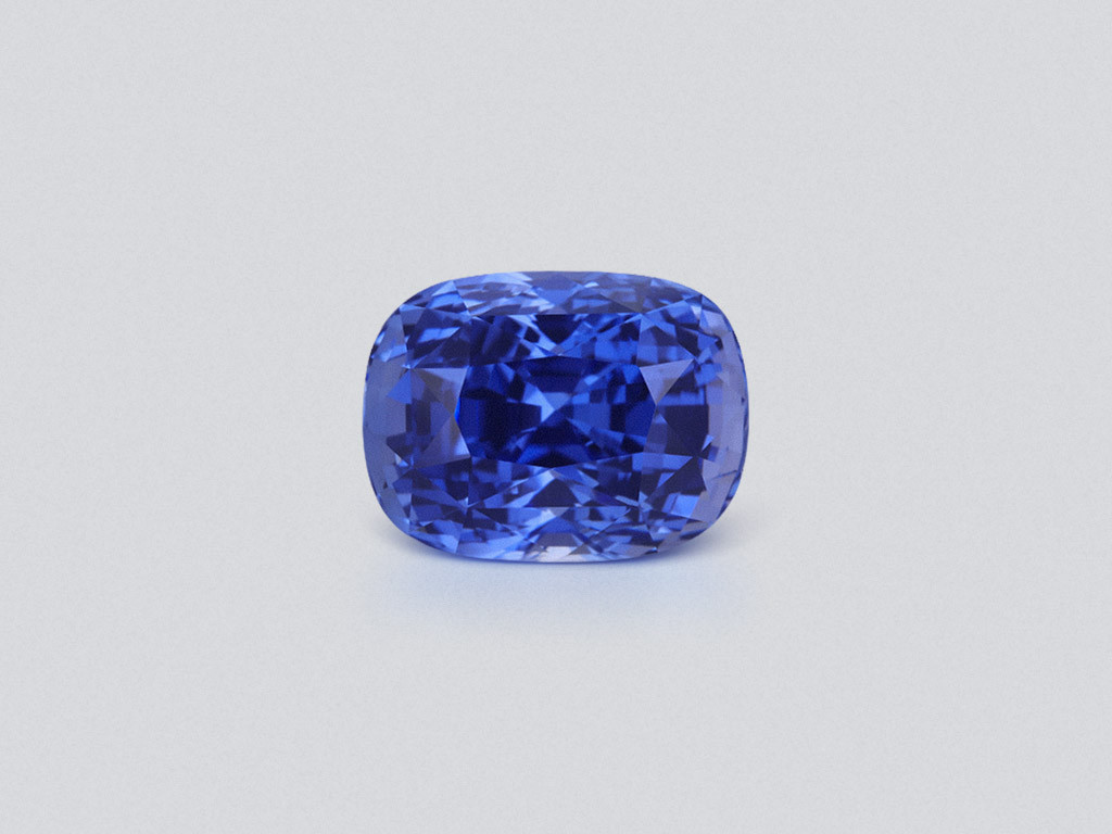 Zafiro azul intenso de talla cojín de 10,07 quilates, Sri Lanka Image №1