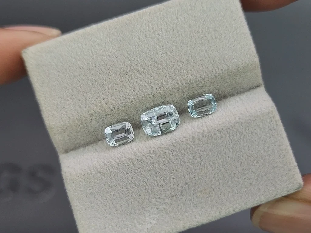 Ensemble aigues-marines taille coussin de 1,49 carat, Madagascar Image №5
