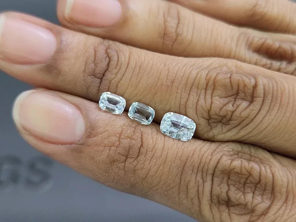 Ensemble aigues-marines taille coussin de 1,49 carat, Madagascar Image №2