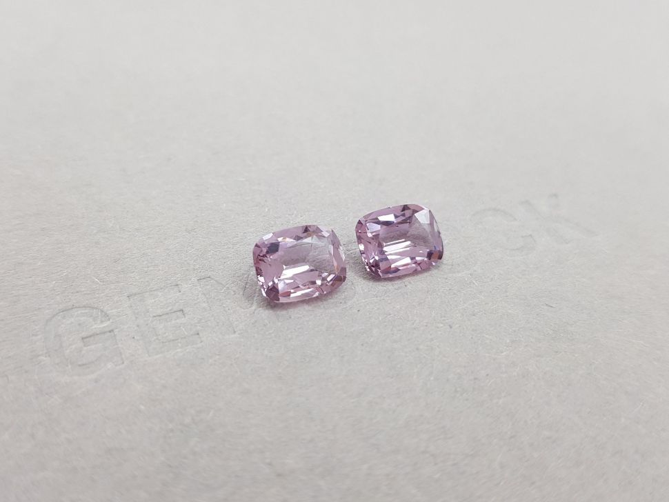 Pair of purple-pink Burmese spinels 2.74 ct Image №2