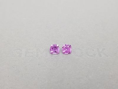 Pair of unheated cushion-cut purple sapphires 1.38 ct photo