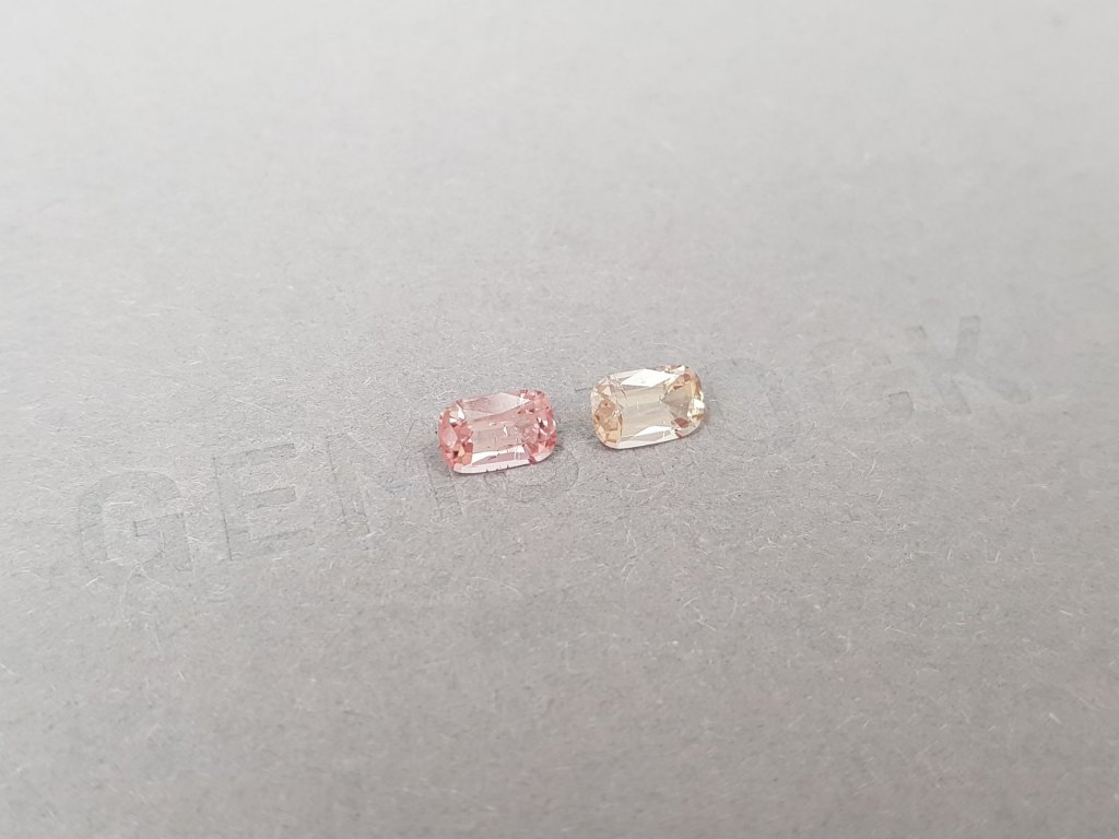 Bright pair of pink and yellow tourmalines 0.97 carats Image №2