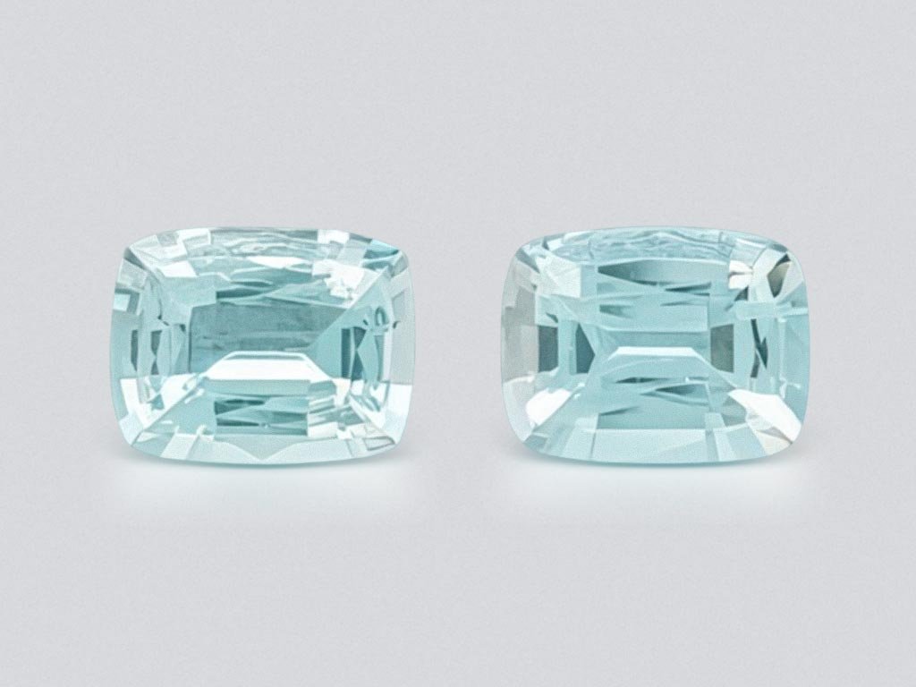 Paar Aquamarine im Kissenschliff, 1,36 Karat, Madagaskar Image №1