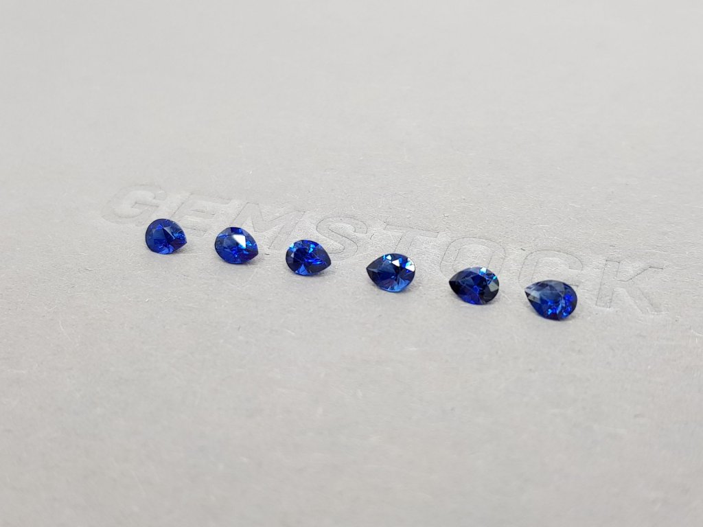 Lot of pear cut blue sapphires 1.04 ct, Sri Lanka Image №3