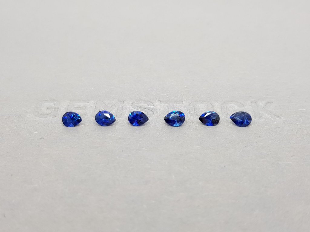 Lot of pear cut blue sapphires 1.04 ct, Sri Lanka Image №1