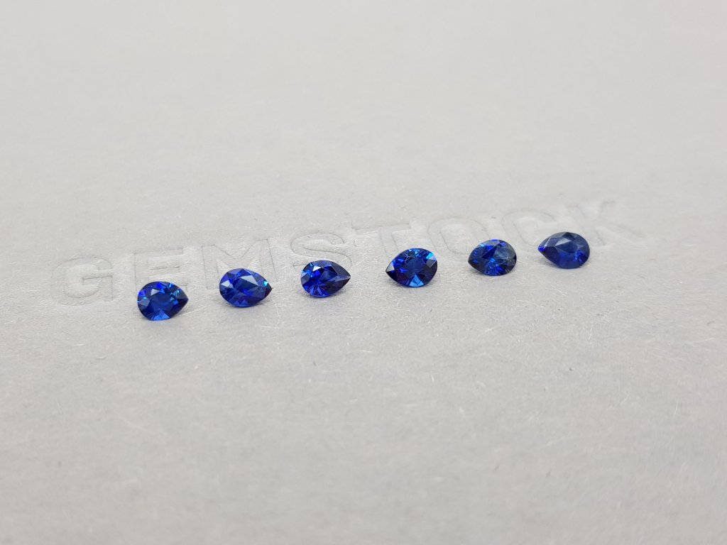 Lot of pear cut blue sapphires 1.04 ct, Sri Lanka Image №2