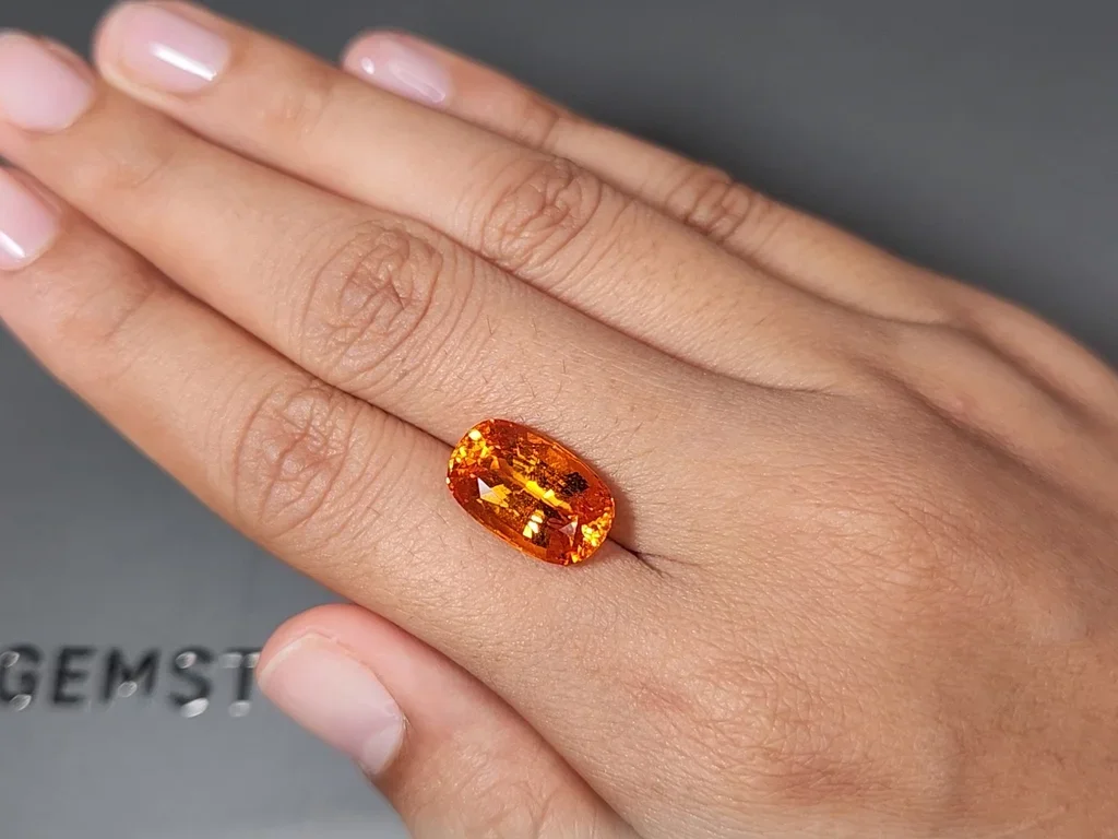 Fanta color spessartite garnet in cushion cut 11.24 Carats Image №2