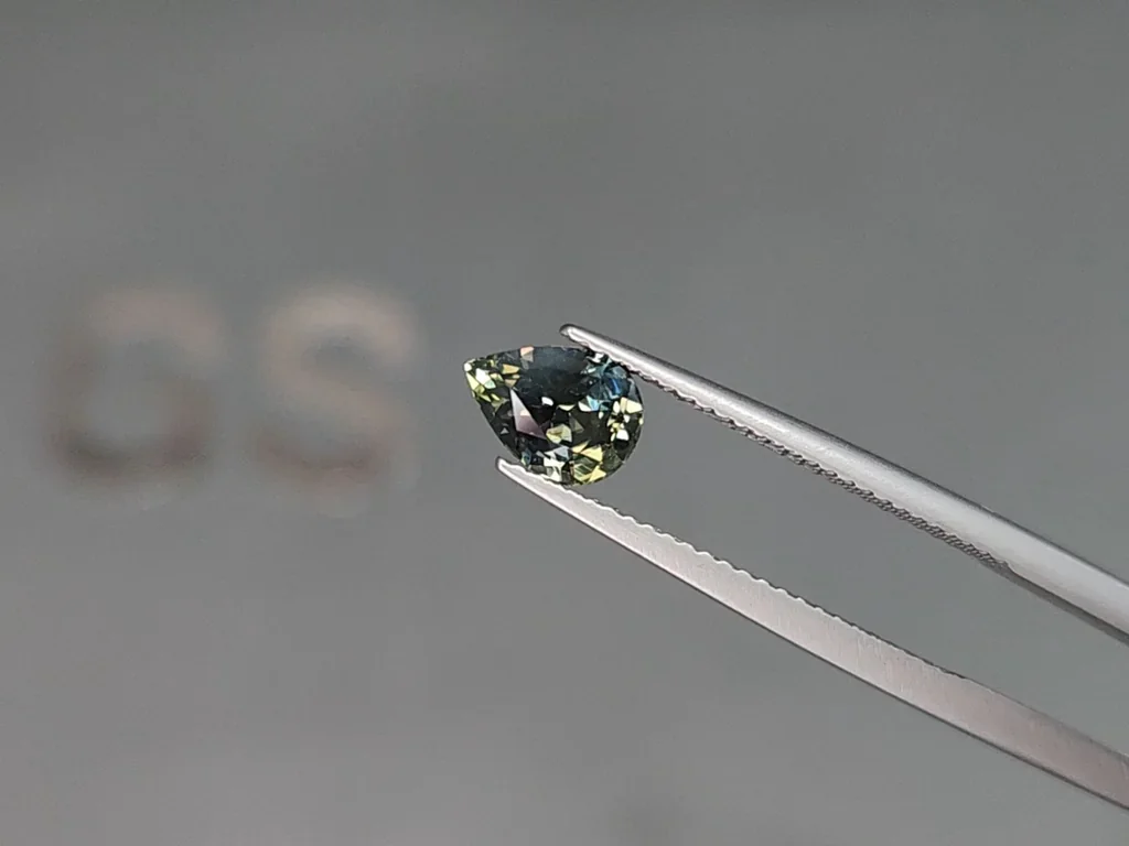 Saphir Blaugrüner im birnenschliff 1,25 carats, Sri Lanka Image №3
