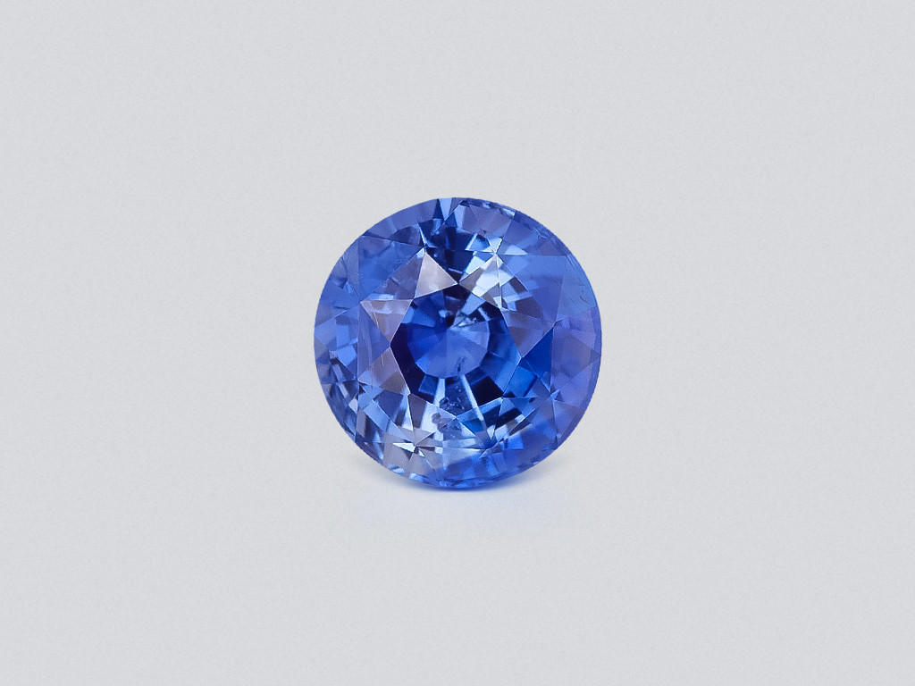 Saphir bleu rond non chauffé de 3,26 carats, Sri Lanka Image №1