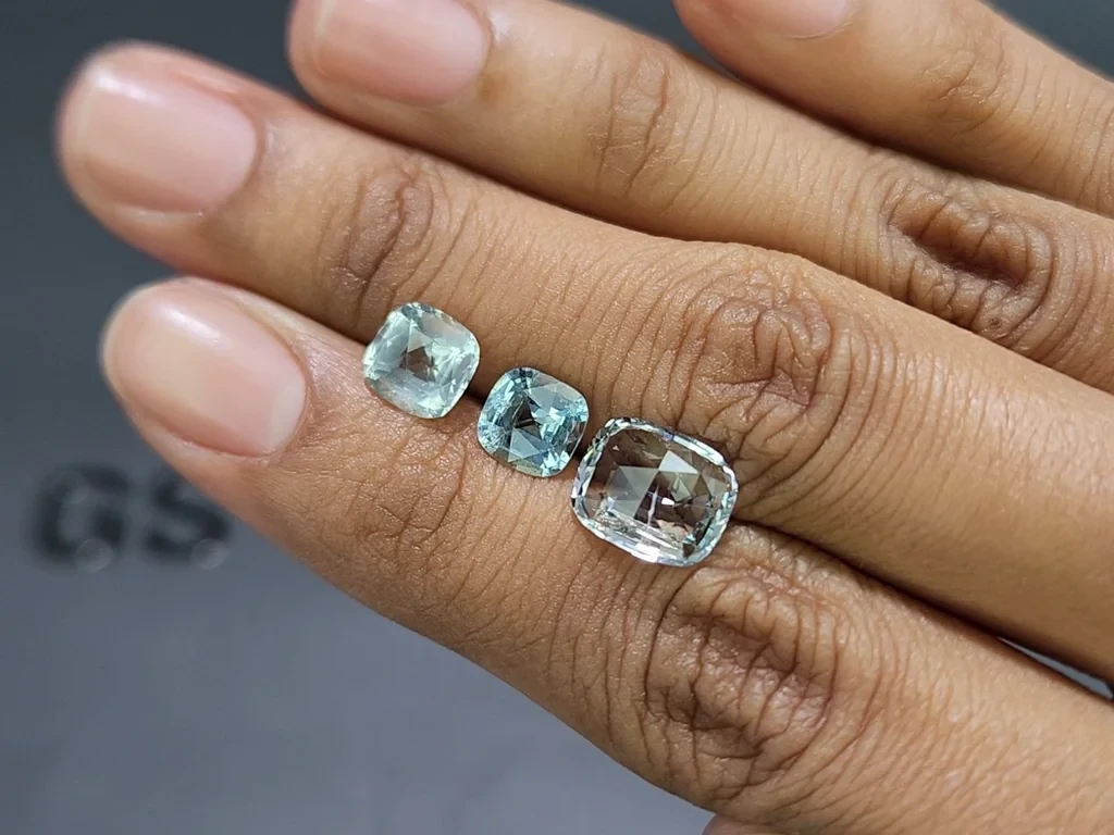Set of aquamarines cushion cut 5.14 carats, Madagascar Image №2