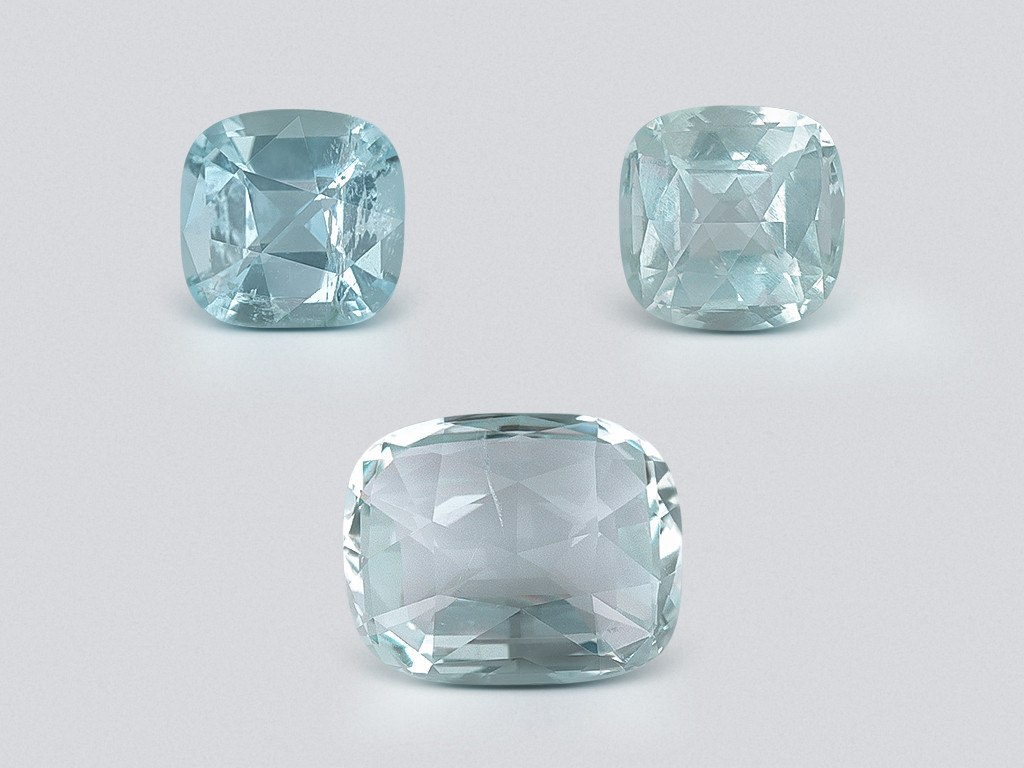 Set of aquamarines cushion cut 5.14 carats, Madagascar Image №1